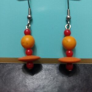 Spring Street red and orange earrings